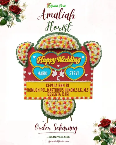 Karangan Papan Bunga Pernikahan di Claro Hotel Makassar